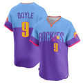 Davalo C.Rockies #9 Brenton Doyle Player Purple-Light Blue City Connect Limited Home T-shirt Stitched Jerseys
