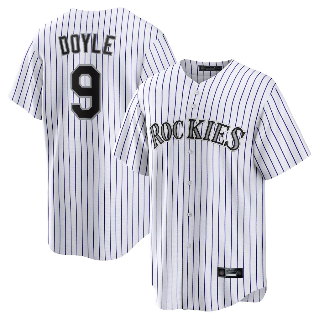 Davalo C.Rockies #9 Brenton Doyle Player White Game Home Stitched Jerseys