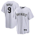 Davalo C.Rockies #9 Brenton Doyle Player White Game Home Stitched Jerseys