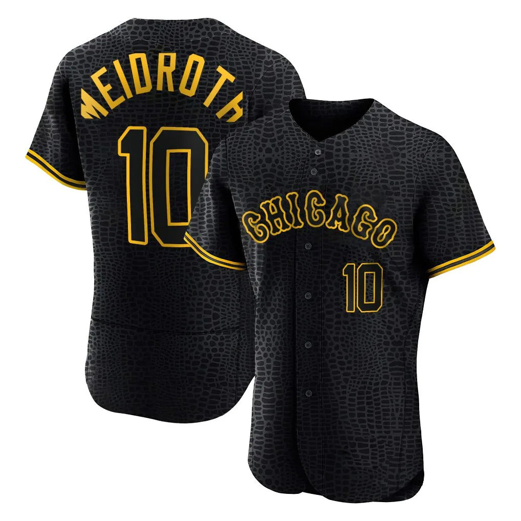 Davalo C.White Sox #10 Chase Meidroth Player Black Snake Skin City Limited Elite Home Stitched Jerseys