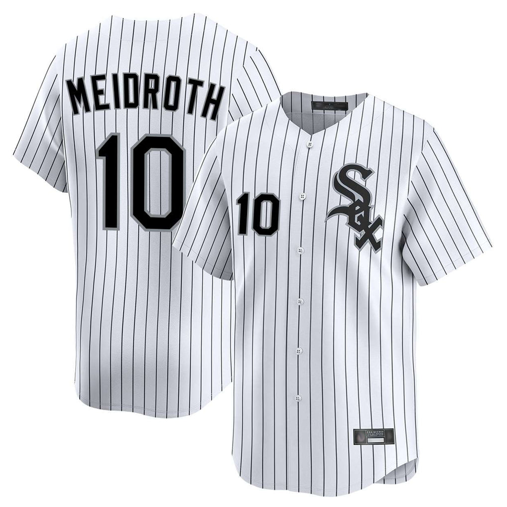 Davalo C.White Sox #10 Chase Meidroth Player White Stripe Limited Home Stitched Jerseys