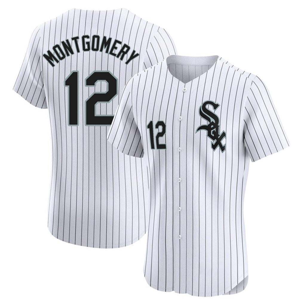 Davalo C.White Sox #12 Colson Montgomery Player White Stripe Limited Elite Home Stitched Jerseys
