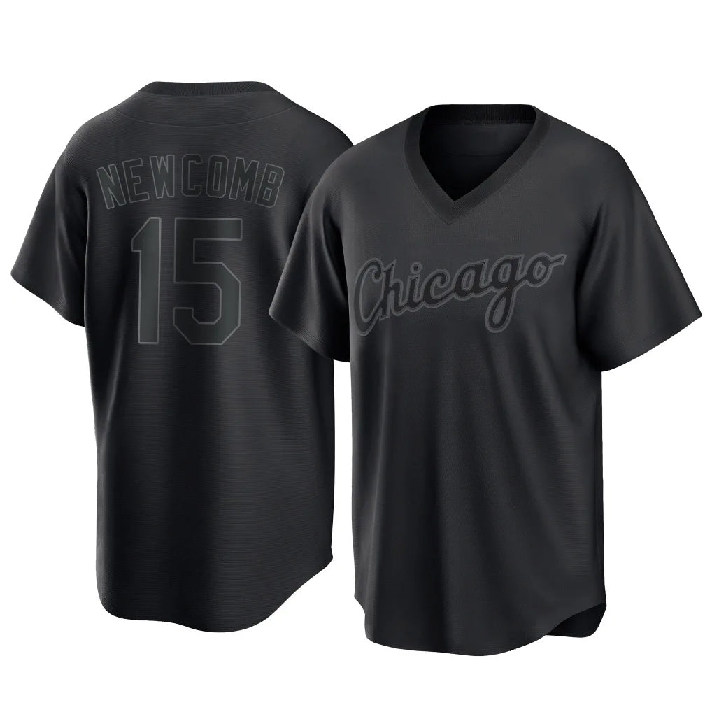 Davalo C.White Sox #15 Sean Newcomb Player Black T-shirt Home Game Stitched Jerseys