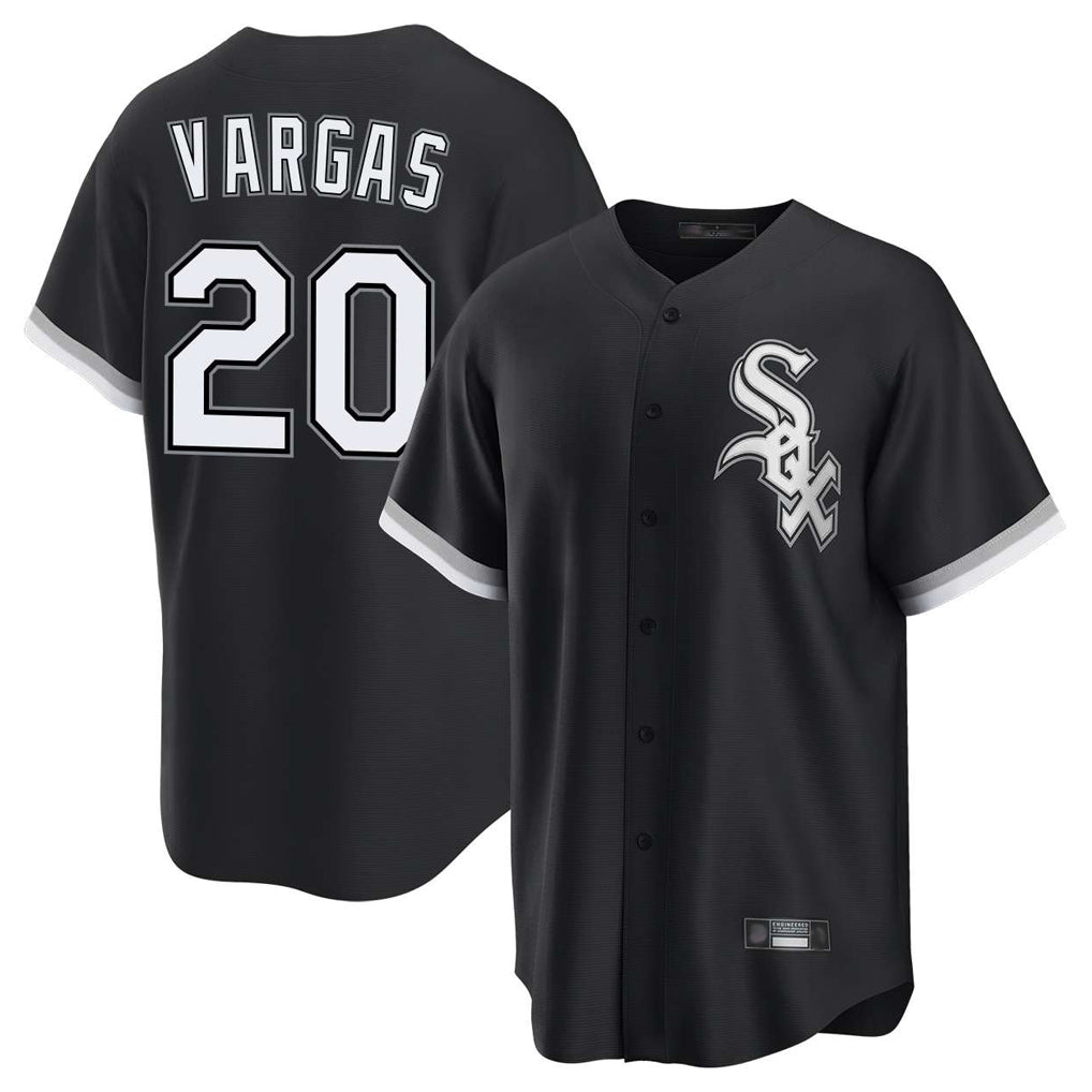 Davalo C.White Sox #20 Miguel Vargas Player Black Home Game Stitched Jerseys