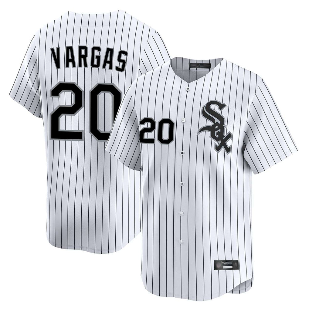 Davalo C.White Sox #20 Miguel Vargas Player White Stripe Limited Home Stitched Jerseys