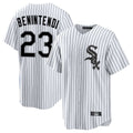 Davalo C.White Sox #23 Andrew Benintendi Player White Stripe Home Game Stitched Jerseys