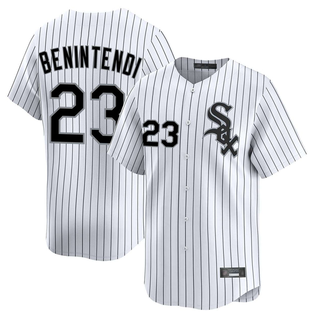 Davalo C.White Sox #23 Andrew Benintendi Player White Stripe Limited Home Stitched Jerseys