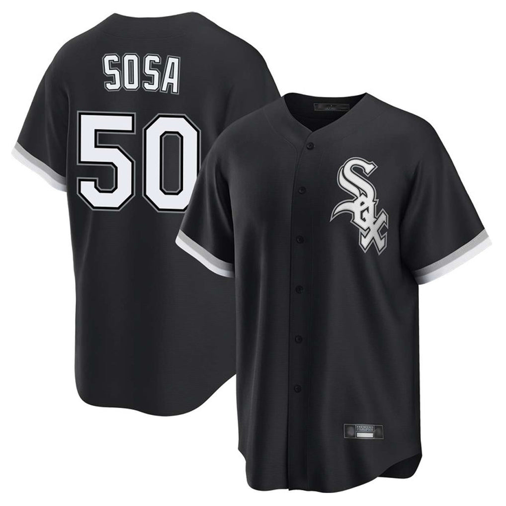 Davalo C.White Sox #50 Lenyn Sosa Player Black Home Game Stitched Jerseys