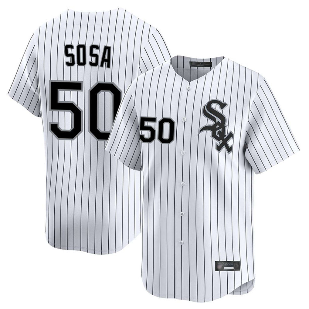 Davalo C.White Sox #50 Lenyn Sosa Player White Stripe Limited Home Stitched Jerseys