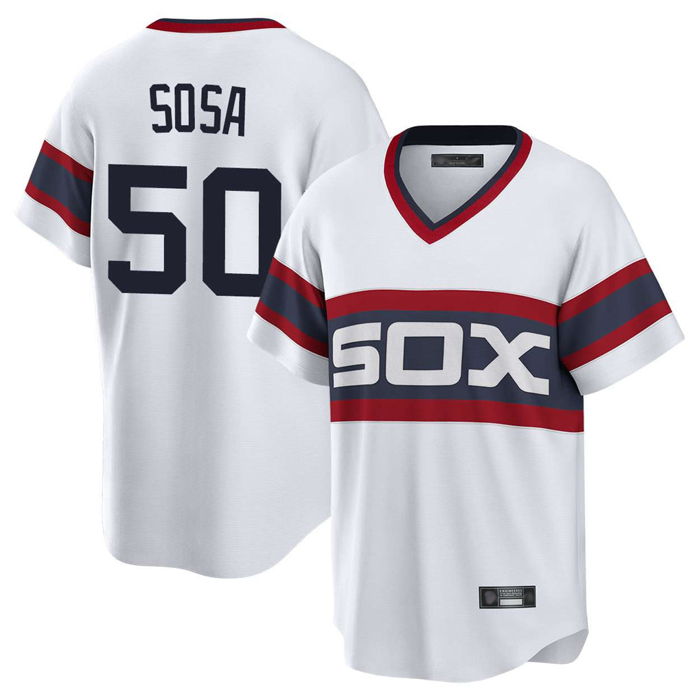 Davalo C.White Sox #50 Lenyn Sosa Player White T-shirt Home Game Stitched Jerseys