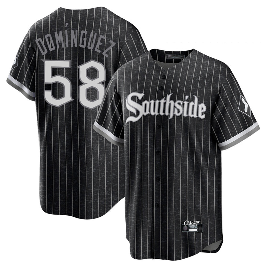 Davalo C.White Sox #58 Seranthony Dom¡§anguez Player Black City Connect Home Game Stitched Jerseys