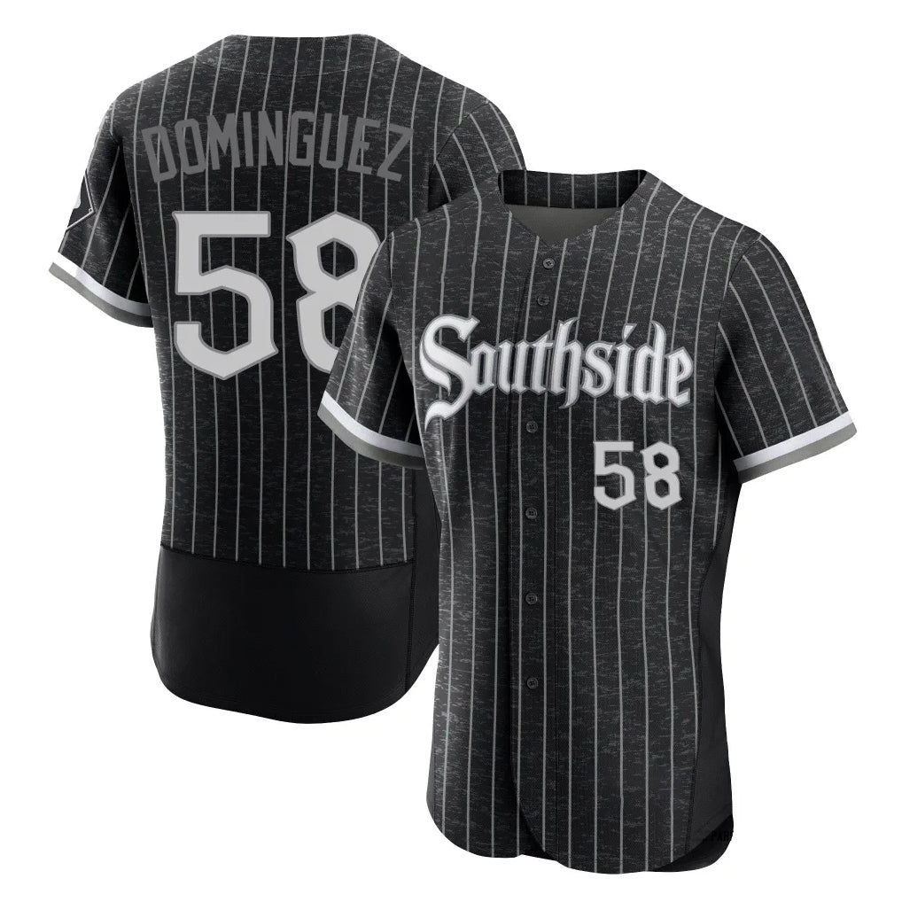 Davalo C.White Sox #58 Seranthony Dom¡§anguez Player Black City Connect Limited Elite Home Stitched Jerseys