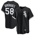 Davalo C.White Sox #58 Seranthony Dom¡§anguez Player Black Home Game Stitched Jerseys