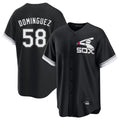 Davalo C.White Sox #58 Seranthony Dom¡§anguez Player Black Spring Training Game Stitched Jerseys