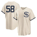Davalo C.White Sox #58 Seranthony Dom¡§anguez Player Cream Field of Dreams Home Game Stitched Jerseys