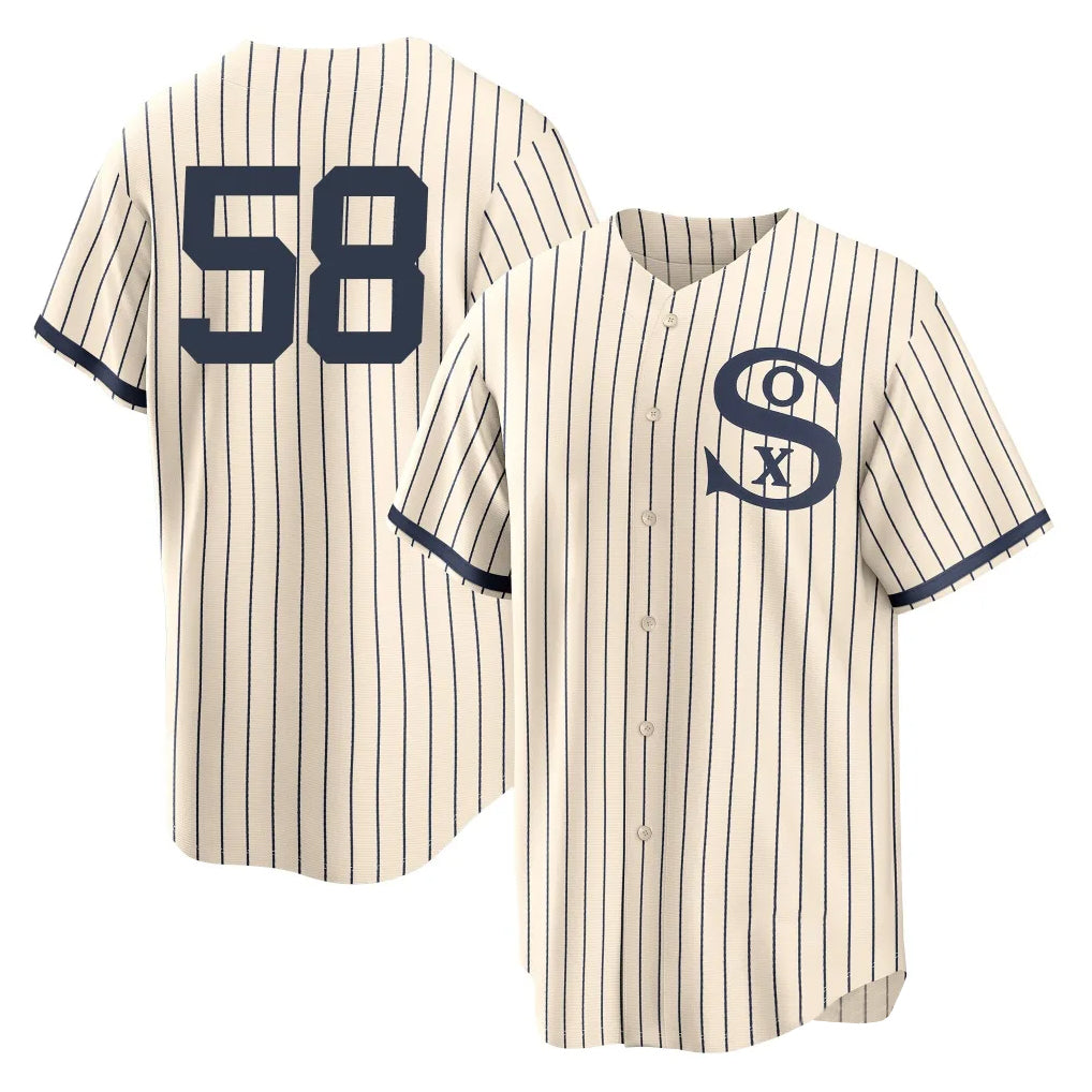 Davalo C.White Sox #58 Seranthony Dom¡§anguez Player Cream Field of Dreams Home Game Stitched Jerseys