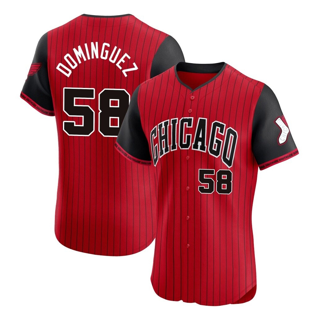 Davalo C.White Sox #58 Seranthony Dom¡§anguez Player Red City Connect Limited Elite Home Stitched Jerseys