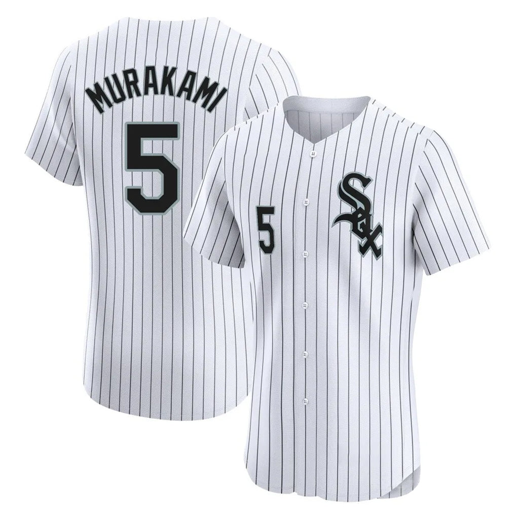 Davalo C.White Sox #5 Munetaka Murakami Player White Stripe Limited Elite Home Stitched Jerseys