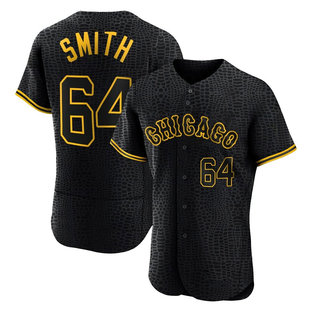 Davalo C.White Sox #64 Shane Smith Player Black Snake Skin City Limited Elite Home Stitched Jerseys