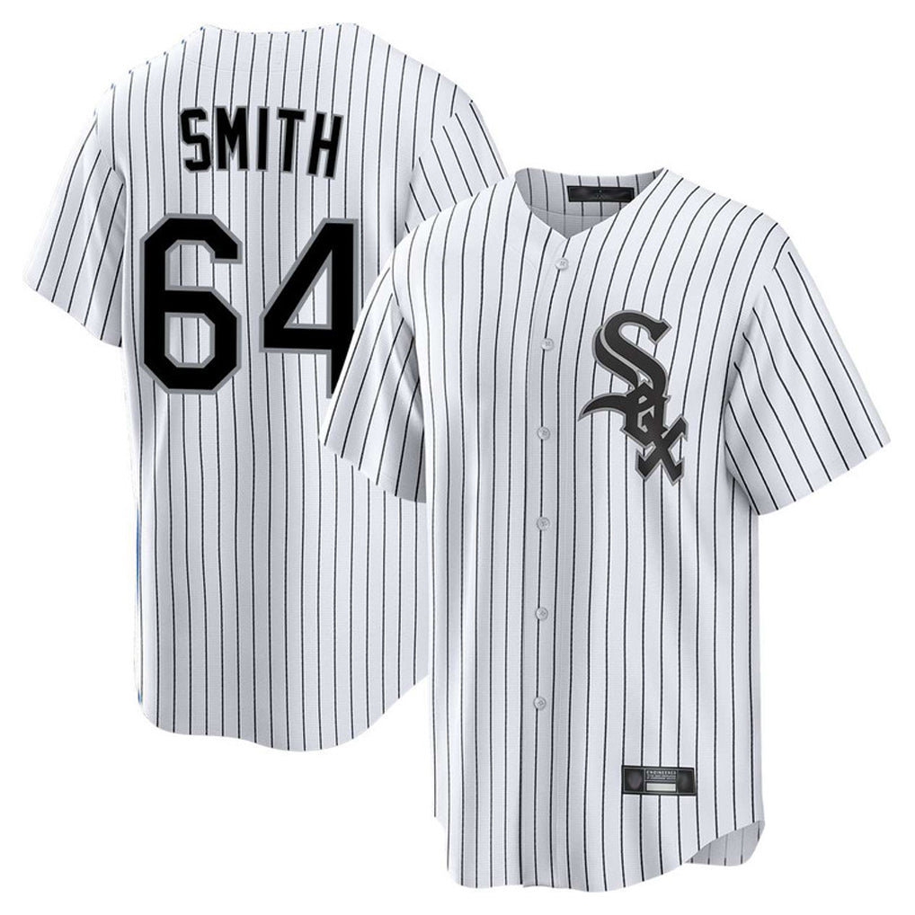 Davalo C.White Sox #64 Shane Smith Player White Stripe Home Game Stitched Jerseys