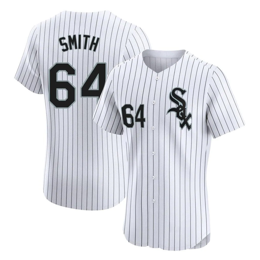 Davalo C.White Sox #64 Shane Smith Player White Stripe Limited Elite Home Stitched Jerseys