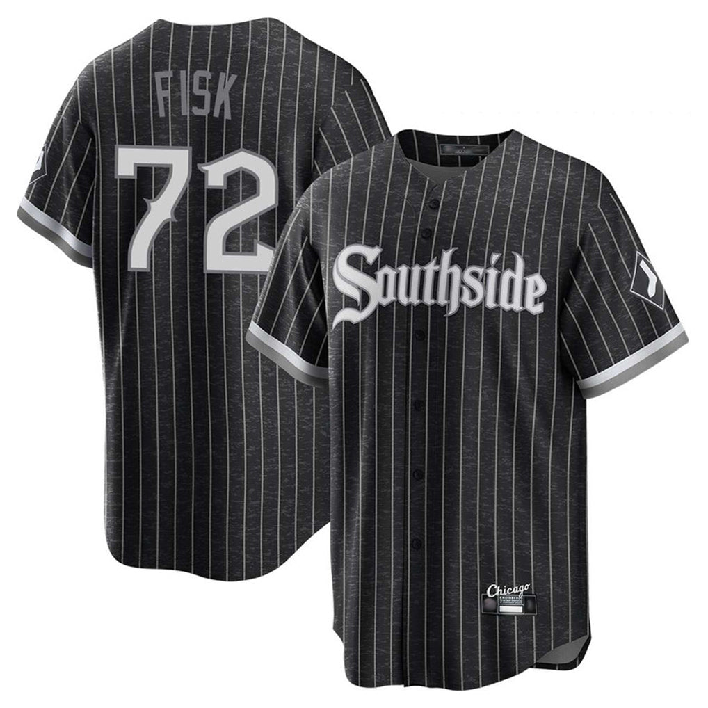 Davalo C.White Sox #72 Carlton Fisk Player Black City Connect Home Game Stitched Jerseys