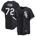 Davalo C.White Sox #72 Carlton Fisk Player Black Home Game Stitched Jerseys