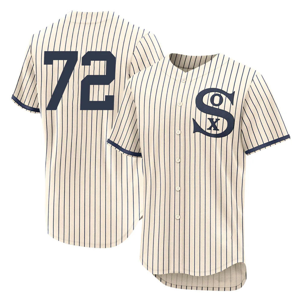 Davalo C.White Sox #72 Carlton Fisk Player Cream Field of Dreams Limited Elite Home Stitched Jerseys