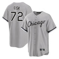 Davalo C.White Sox #72 Carlton Fisk Player Gray Home Game Stitched Jerseys