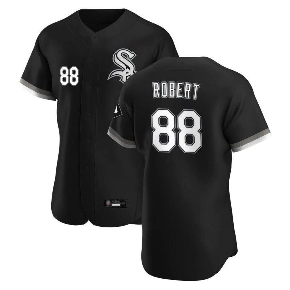 Davalo C.White Sox #88 Luis Robert Jr Player Black Limited Elite Home Stitched Jerseys