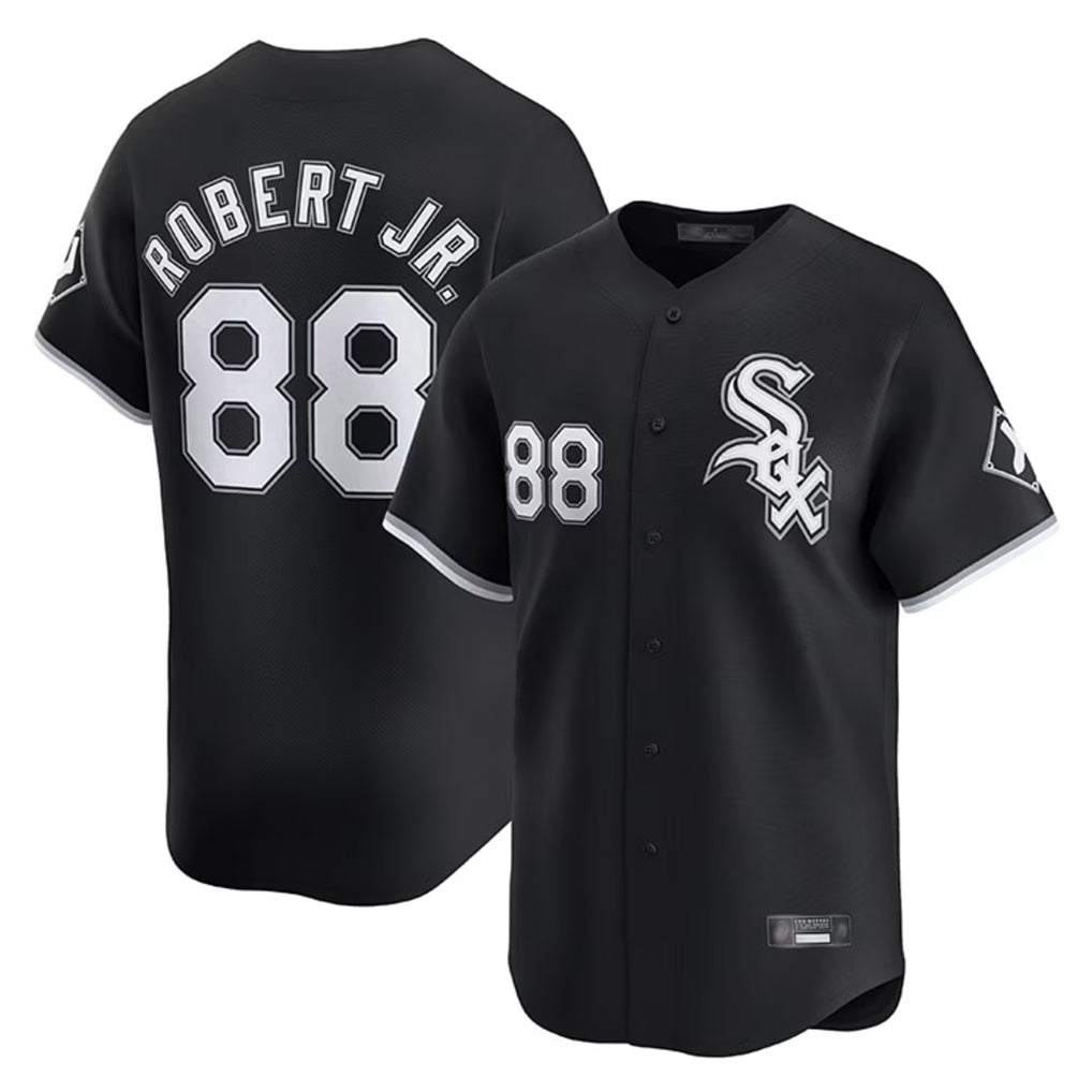 Davalo C.White Sox #88 Luis Robert Jr Player Black Limited Home Stitched Jerseys
