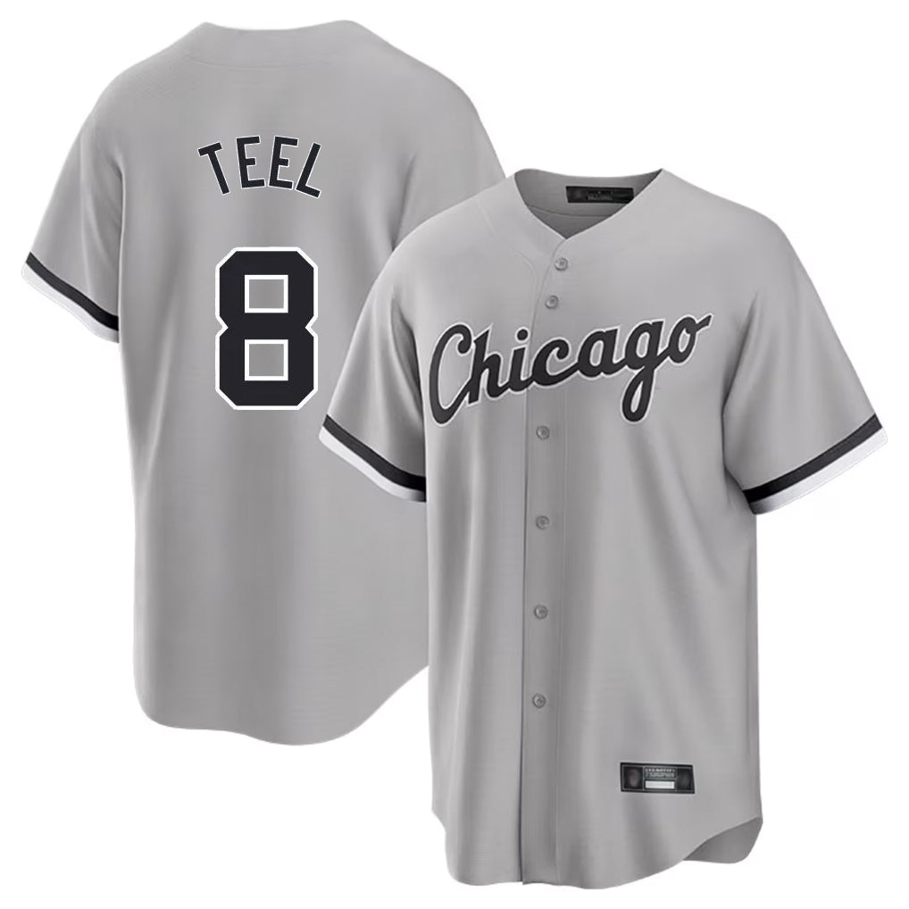 Davalo C.White Sox #8 Kyle Teel Player Gray Home Game Stitched Jerseys