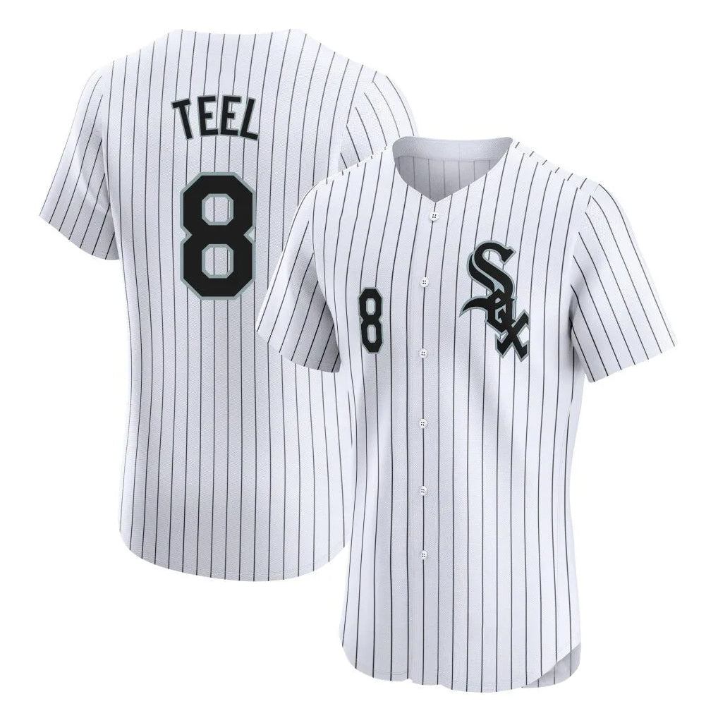 Davalo C.White Sox #8 Kyle Teel Player White Stripe Limited Elite Home Stitched Jerseys