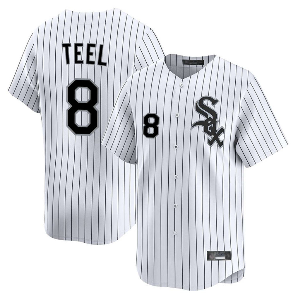Davalo C.White Sox #8 Kyle Teel Player White Stripe Limited Home Stitched Jerseys