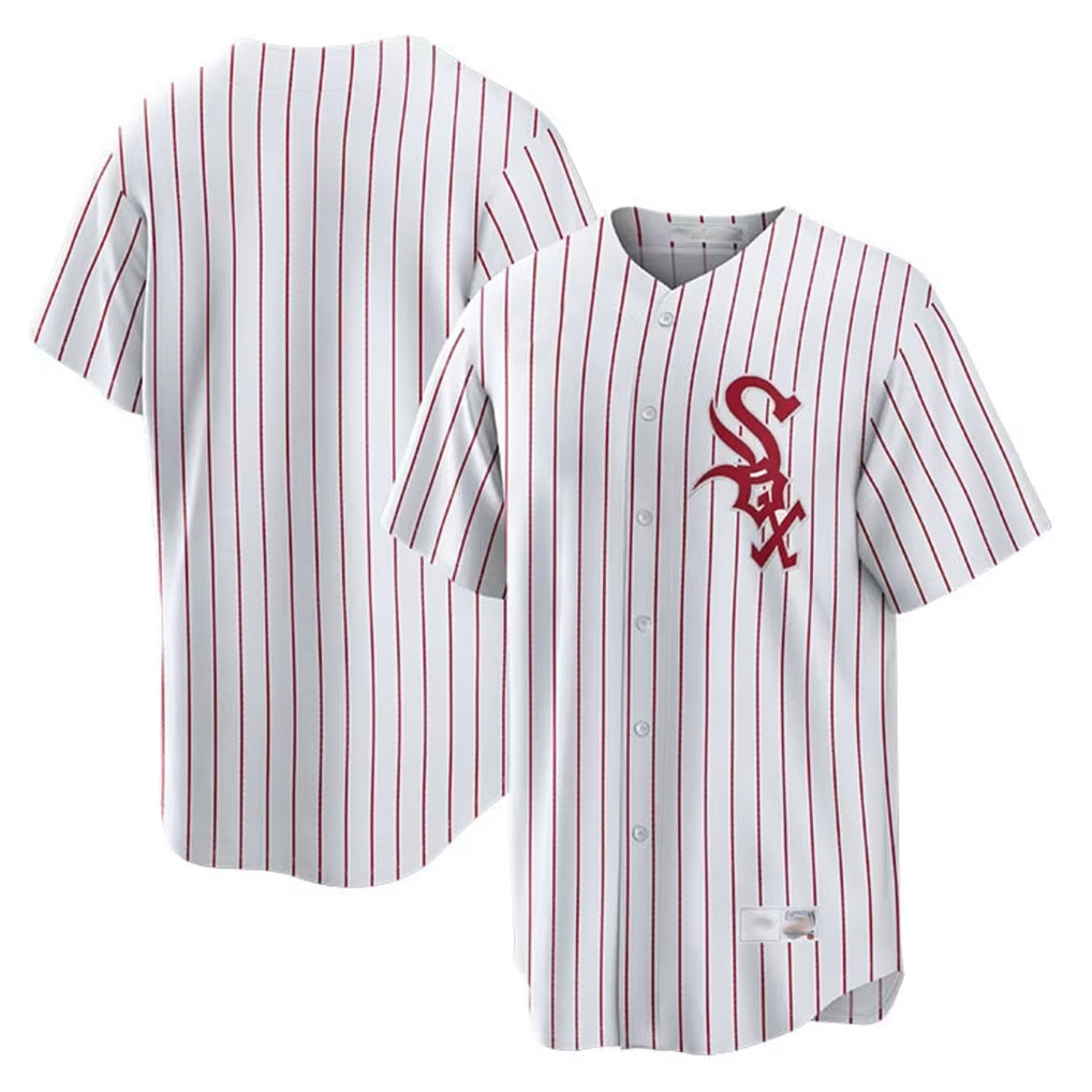 Davalo C.White Sox ## White Sox Blank Player Red Stripe White Home Game Stitched Jerseys
