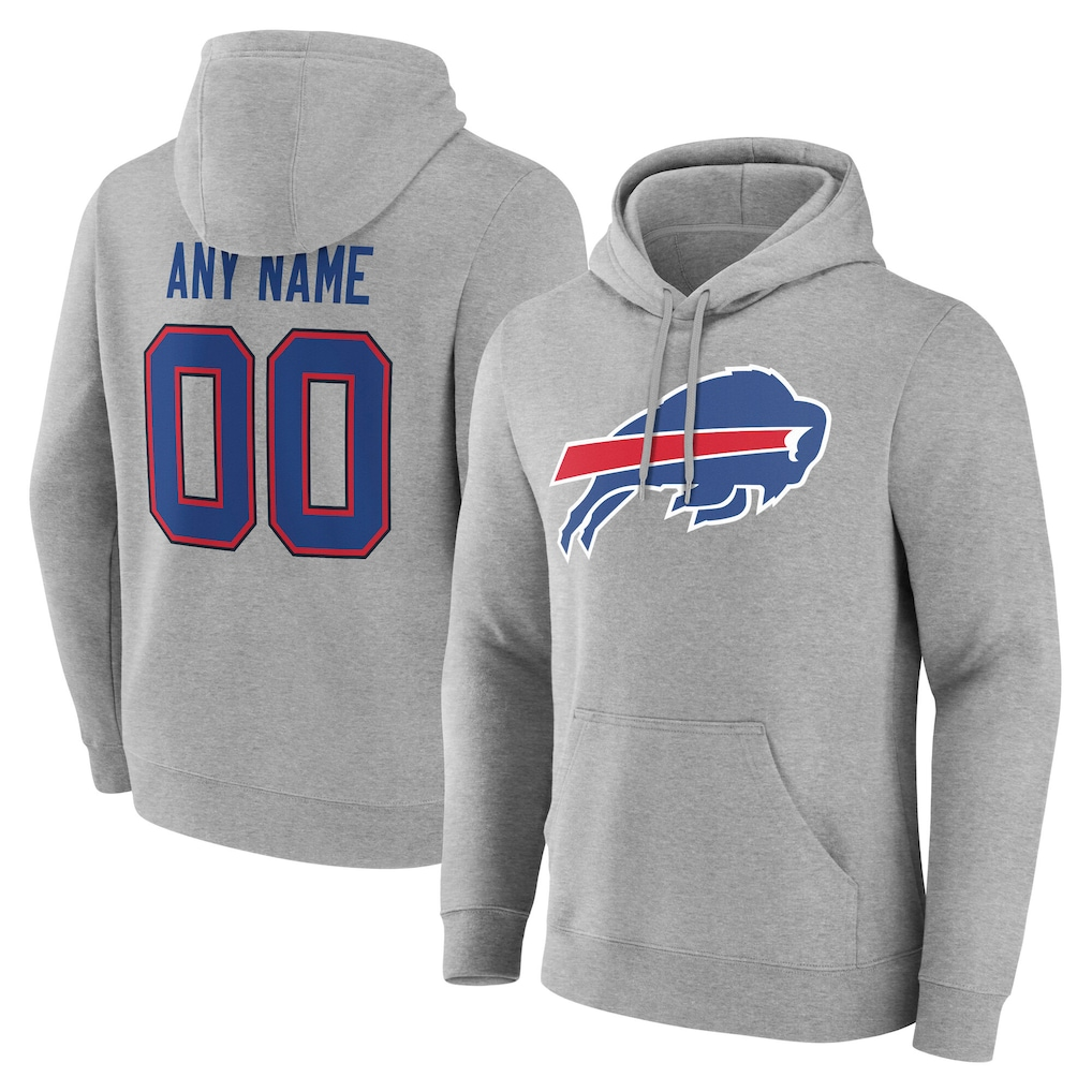 Davalo Custom B.Bills Gray Team Authentic Personalized Name & Number Hoodie Stitched Jerseys