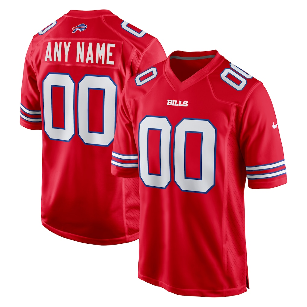Davalo Custom B.Bills Red Alternate Game Stitched Jerseys