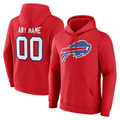 Davalo Custom B.Bills Red Team Authentic Personalized Name & Number Hoodie Stitched Jerseys