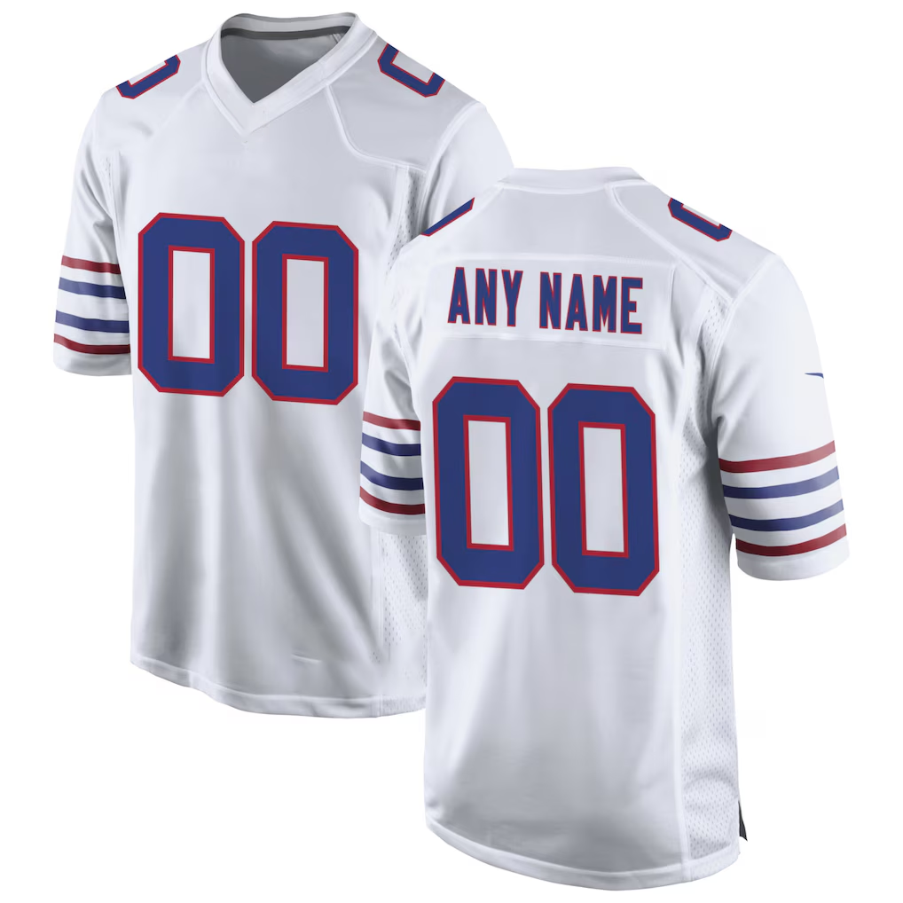 Davalo Custom B.Bills White Alternate Game Stitched Jerseys