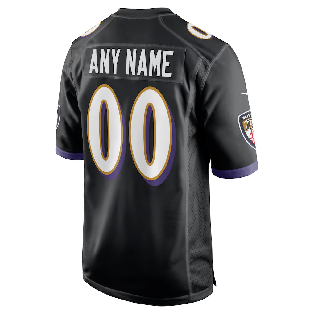 Davalo Custom B.Ravens Black Alternate Home Game Any Name & Numbers Stitched Jerseys