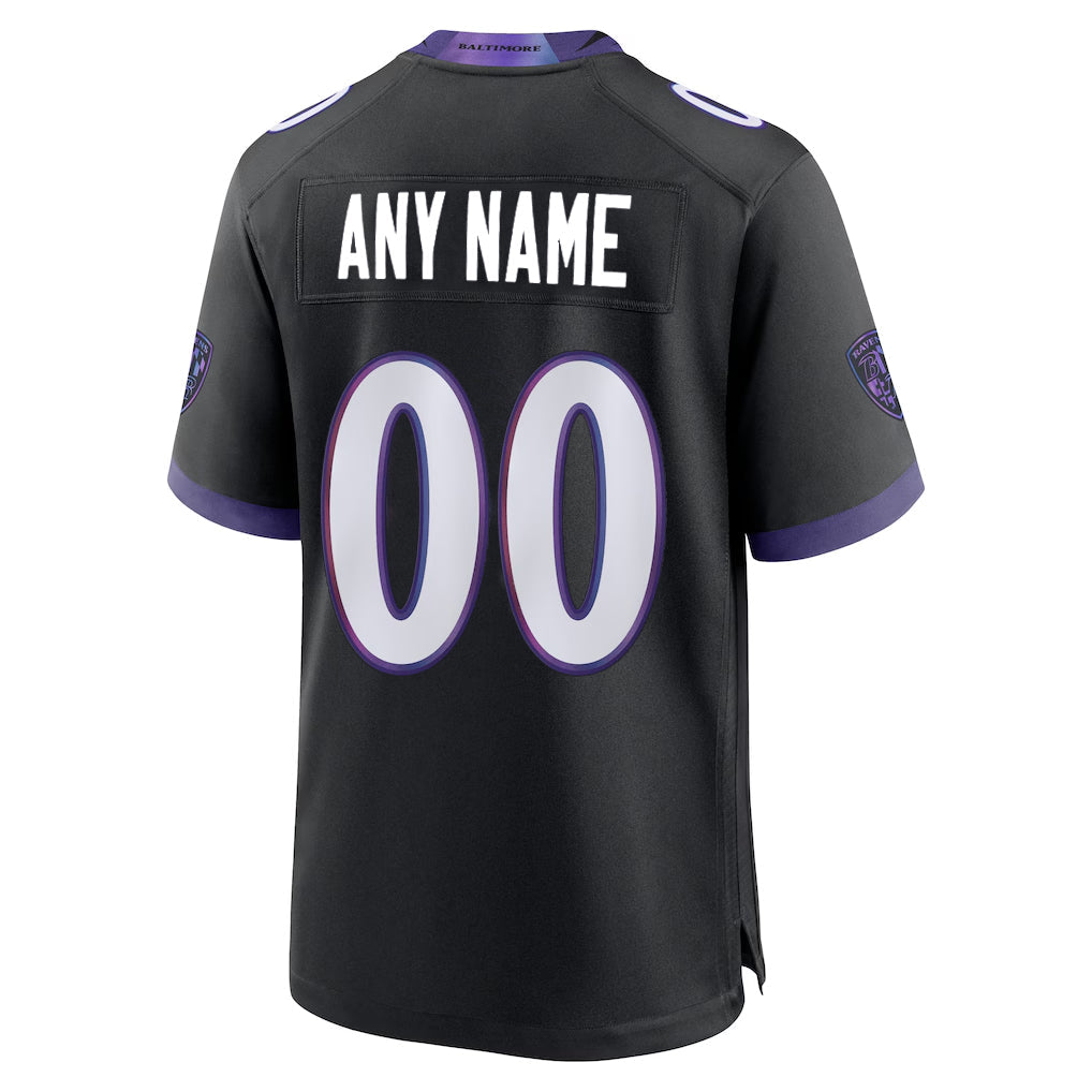 Davalo Custom B.Ravens Black Home Game Any Name & Numbers Stitched Jerseys