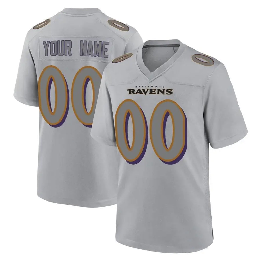 Davalo Custom B.Ravens Gray Replica Game Any Name & Numbers Stitched Jerseys