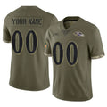 Davalo Custom B.Ravens Olive Salute To Service Limited Any Name & Numbers Stitched Jerseys
