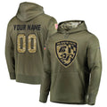 Davalo Custom B.Ravens Olive Salute to Service Pullover Hoodie Any Name & Numbers Stitched Jerseys