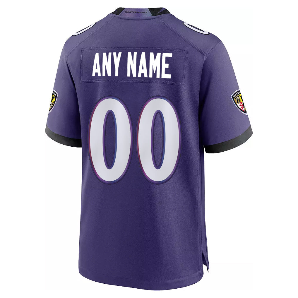 Davalo Custom B.Ravens Purple Home Game Any Name & Numbers Stitched Jerseys