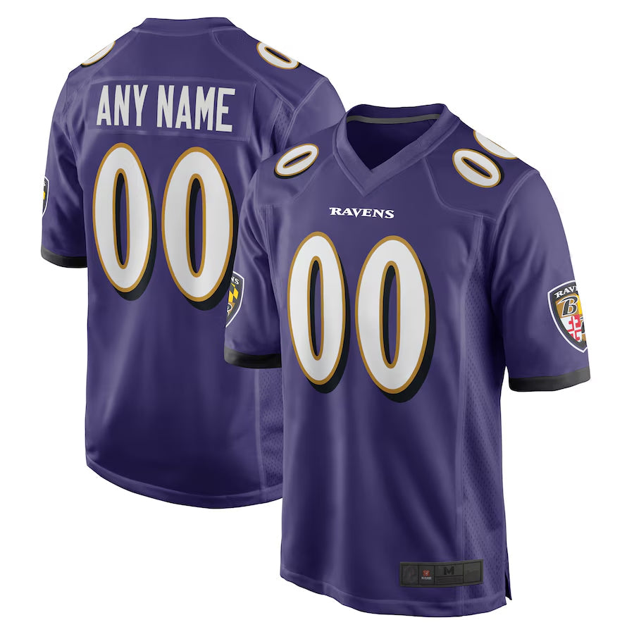 Davalo Custom B.Ravens Purple Home Game Stitched Jerseys