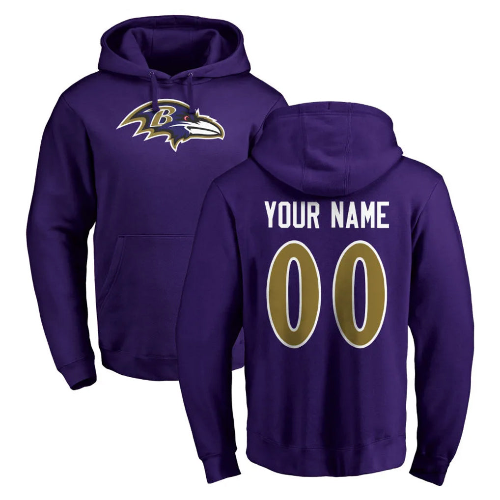 Davalo Custom B.Ravens Purple Salute to Service Pullover Hoodie Any Name & Numbers Stitched Jerseys