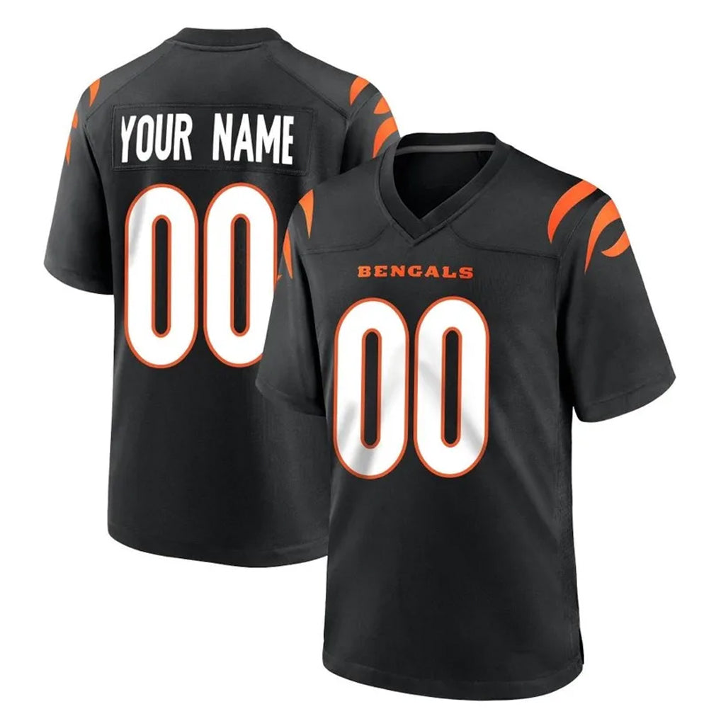 Davalo Custom C.Bengals Black Home Game Any Name & Numbers Stitched Jerseys
