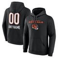 Davalo Custom C.Bengals Black Personalized Name & Number Team Wordmark Pullover Hoodie Stitched Jerseys