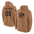 Davalo Custom C.Bengals Brown Salute to Service Pullover Hoodie Limited Any Name & Numbers Stitched Jerseys